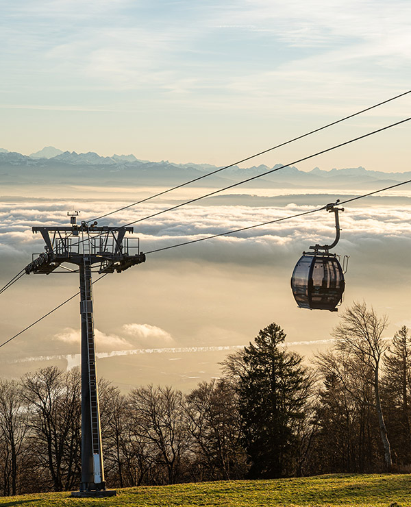 Arrivée en téléphérique